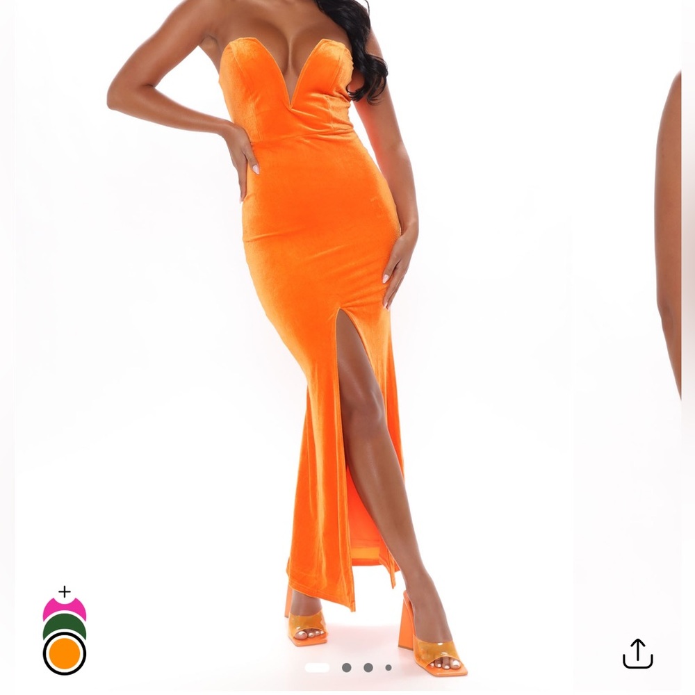 Velvet Dreams Maxi Dress - Orange